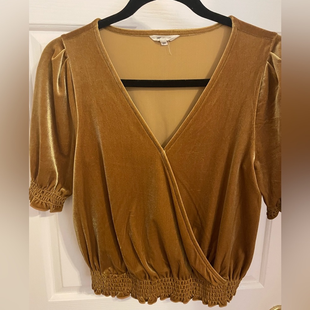 Madewell Egyptian Gold Velvet Top